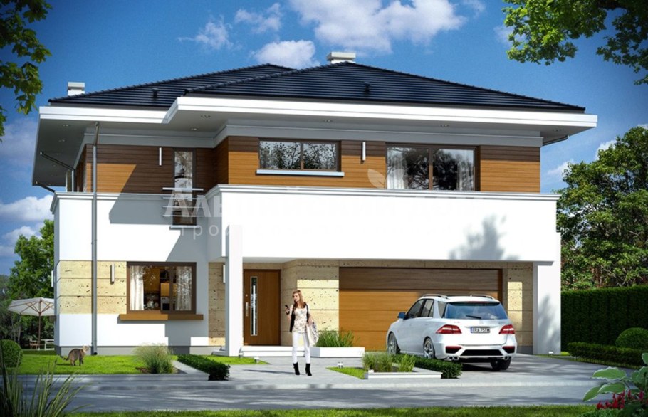 Современный дом с гаражом