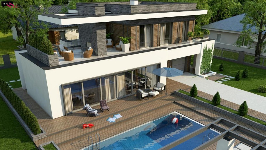 Коттедж с эксплуатируемой кровлей