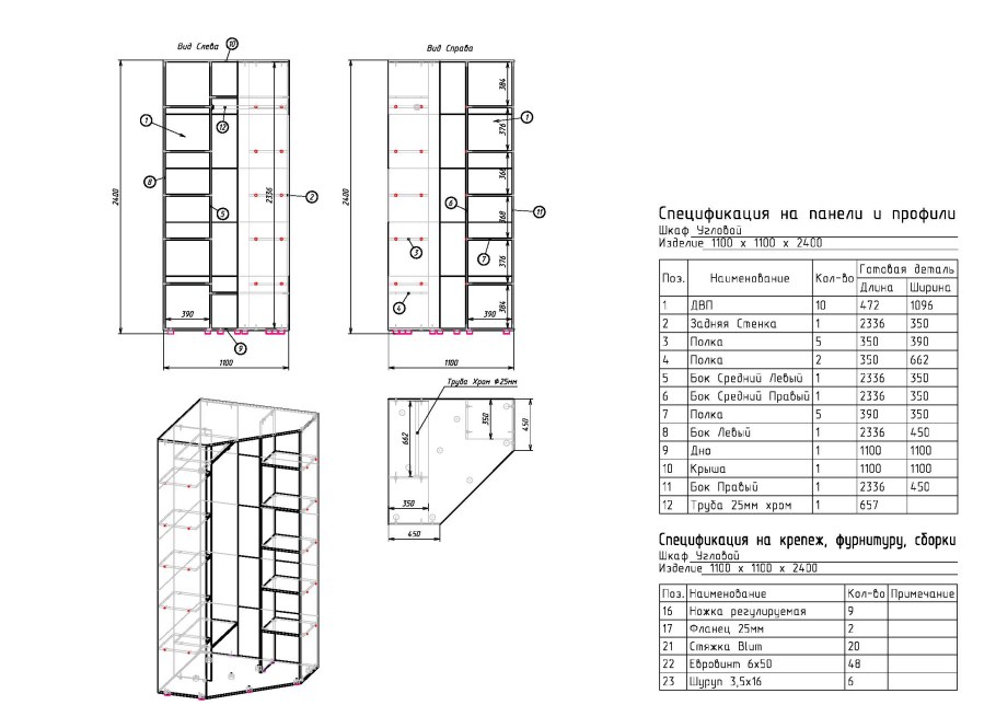 Пенал Eclisse telescopica Double