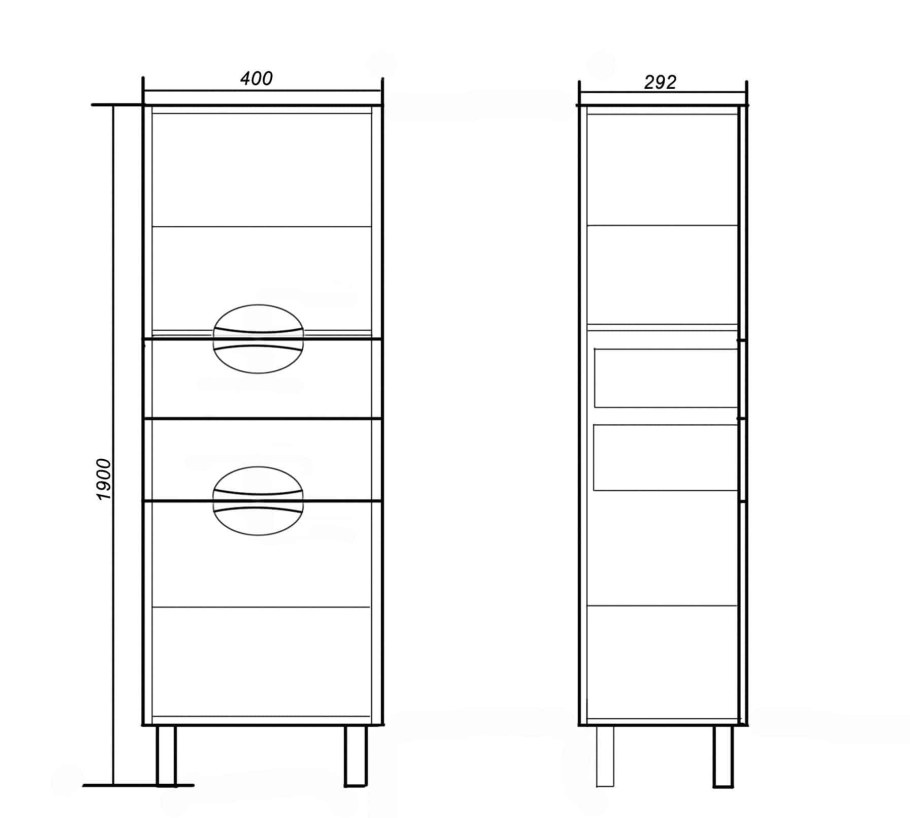 ВП.29 пенал напольный Монреаль двухсекционный