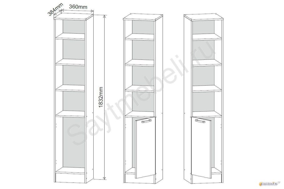 Шкаф-пенал "Итана" Вита 30 напольный