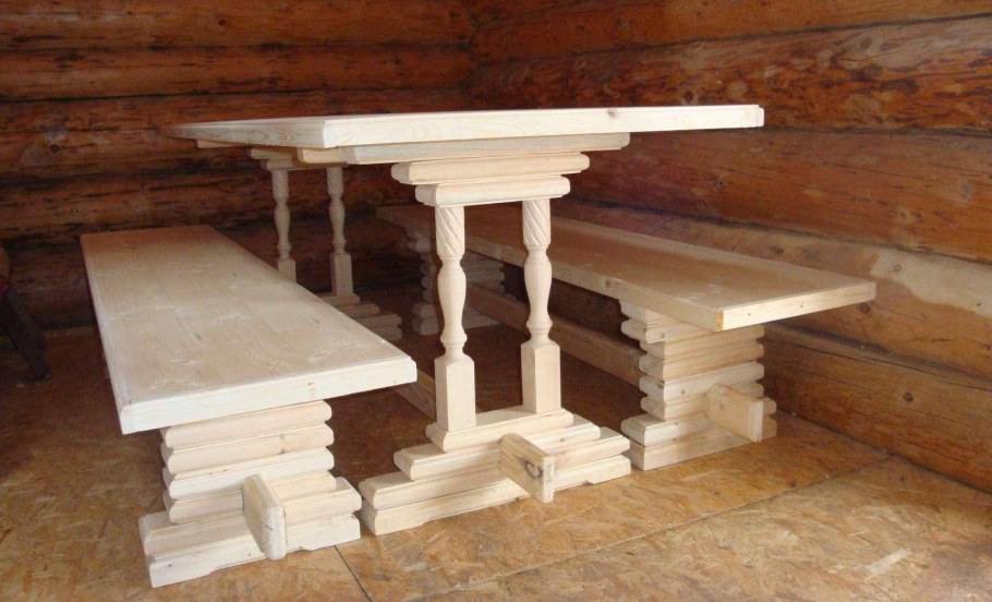 Резные лавки из дерева