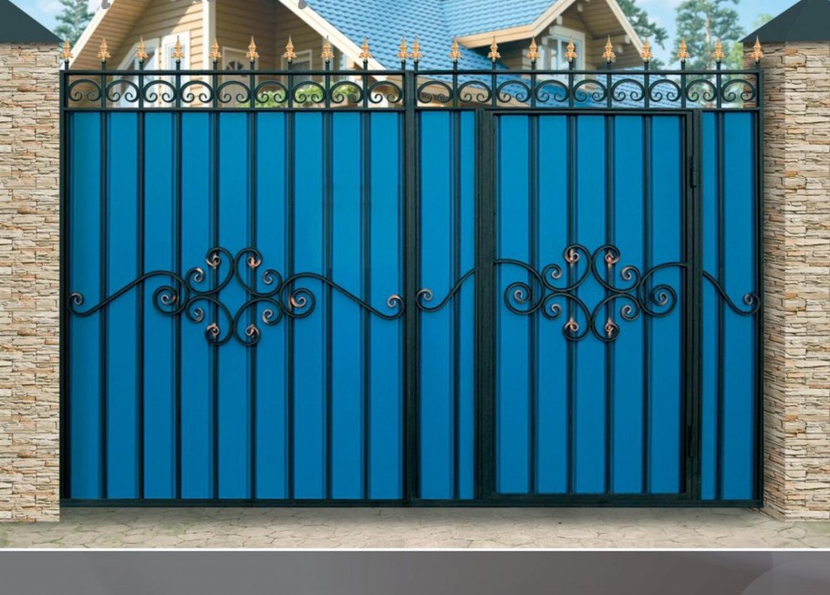 Распашные ворота с калитки (w3,0xh3,5м)