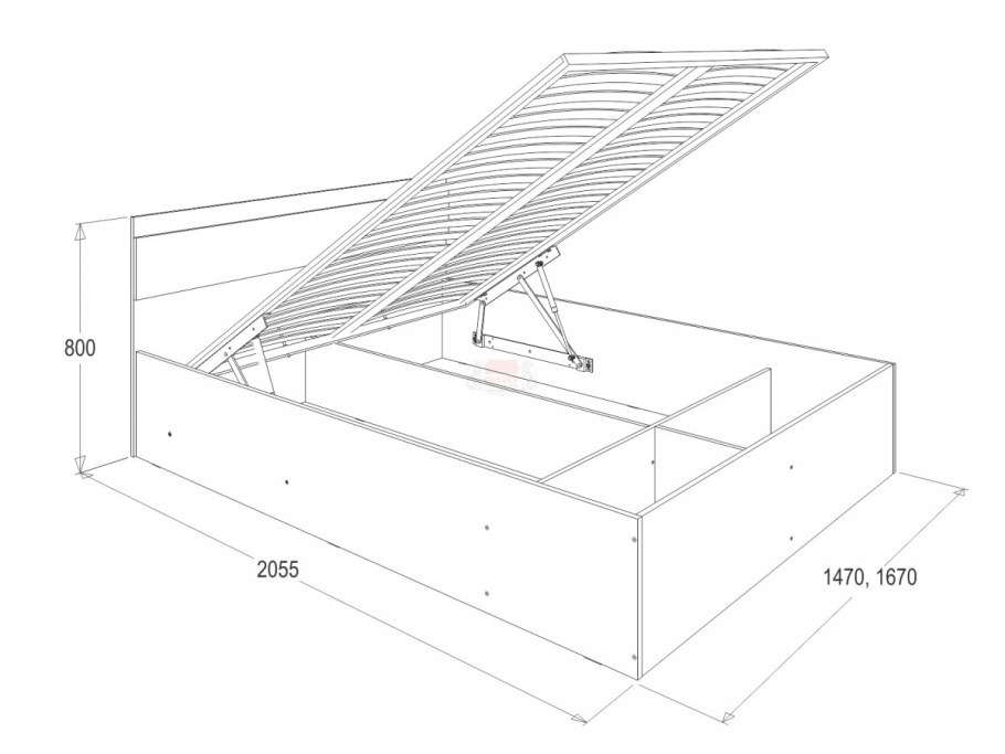 Габариты кровати с подъемным механизмом 190 на80