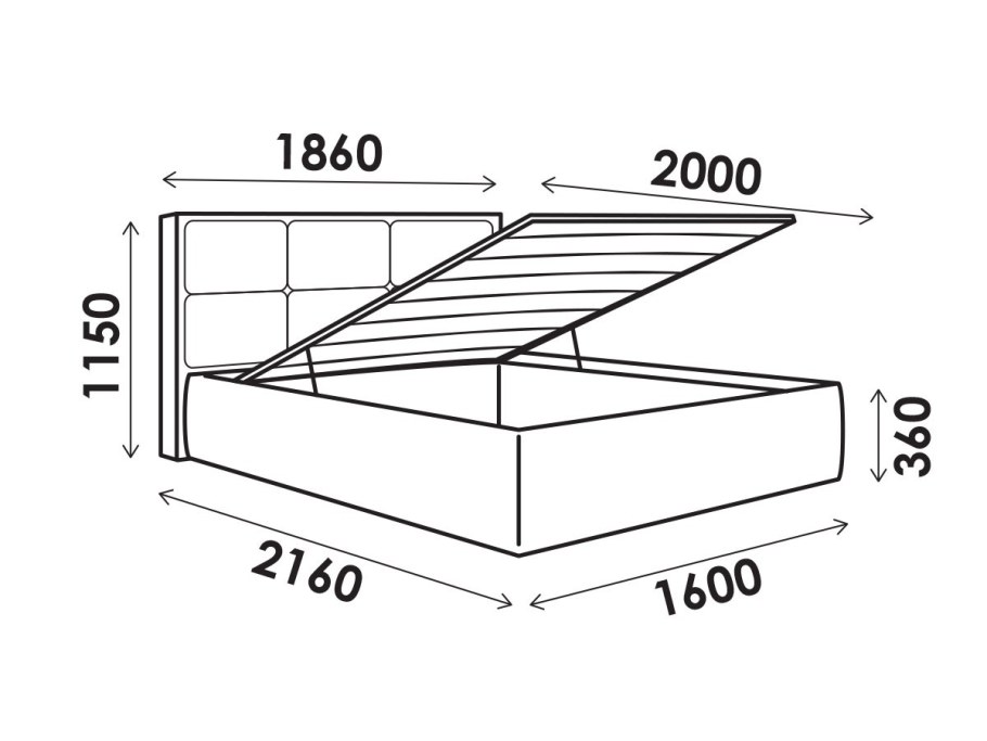 Бриз 37.2 кровать Люкс с подъемным механизмом (1600)