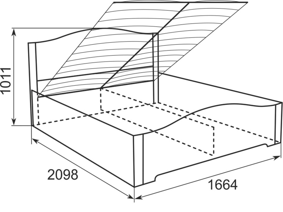 Габариты кровати 160 Аскона