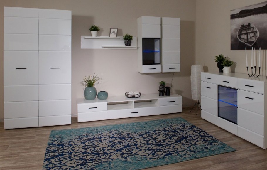 Стенка Йорк Империал белый глянец