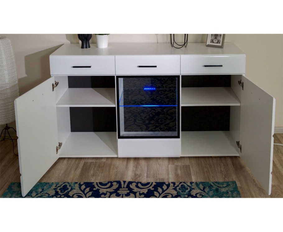 Система Йорк комод 2д1в2ящ белый жемчуг/белый глянец