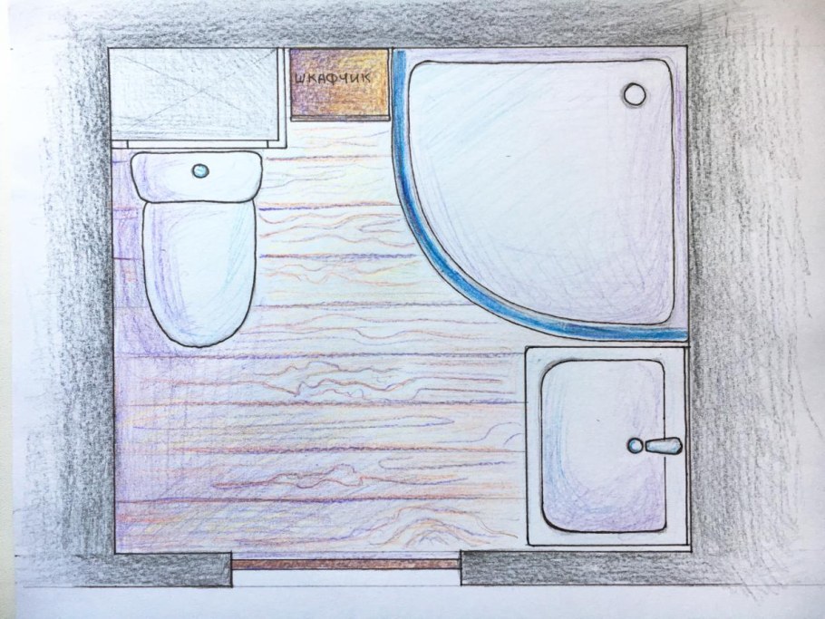 Перегородка между ванной и туалетом