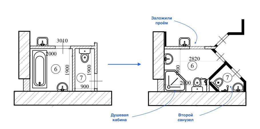 Развертка санузла для МГН
