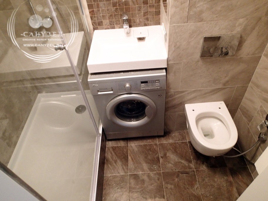 Санузел с раковиной и унитазом