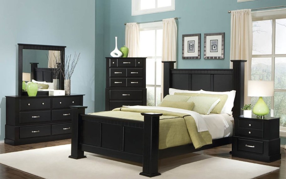 Спальня в оливковых тонах