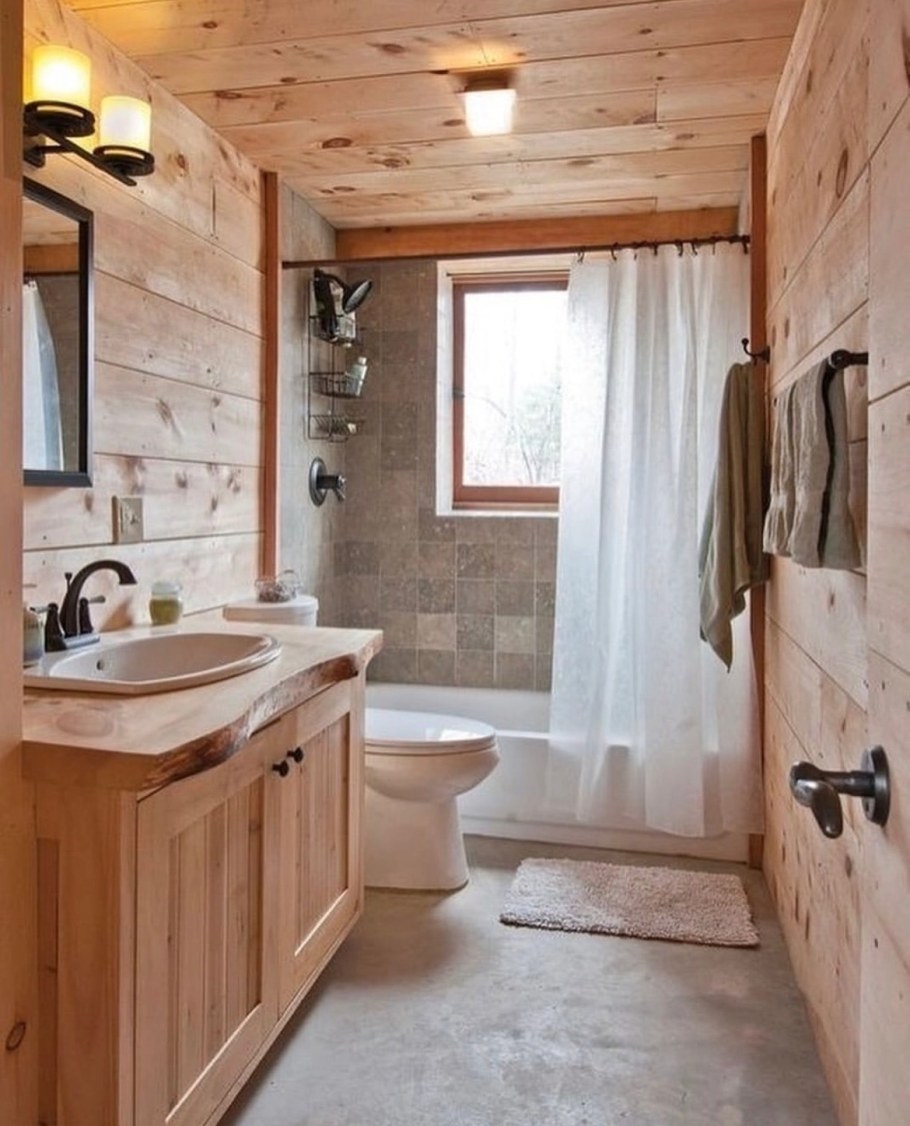 Ванная комната в деревянном доме