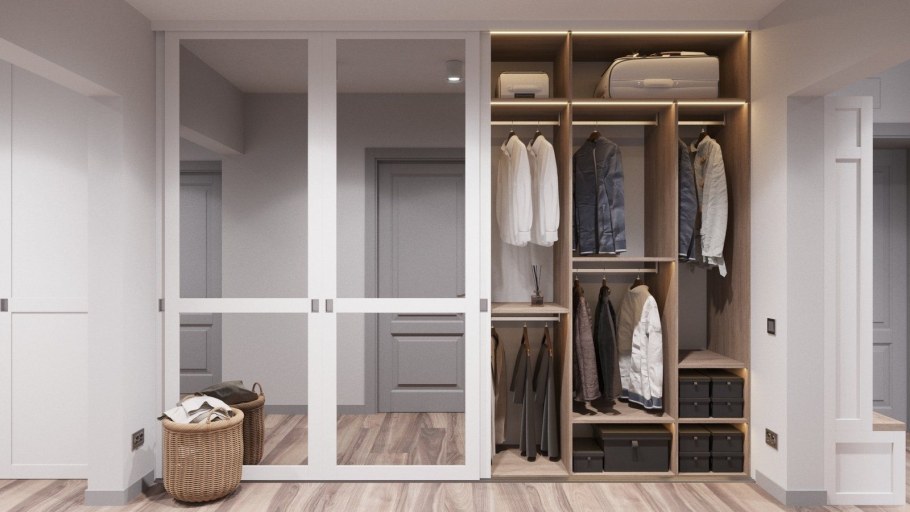 Шкаф купе в скандинавском стиле