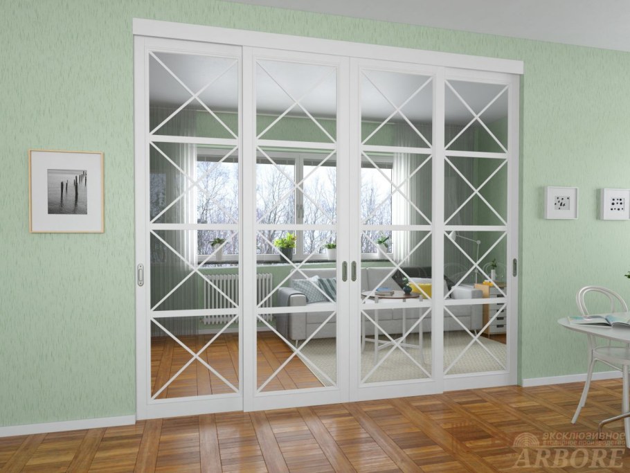 Шкаф купе классика шестидверные патина