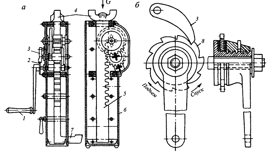Домкрат реечный 10т чертеж механизма