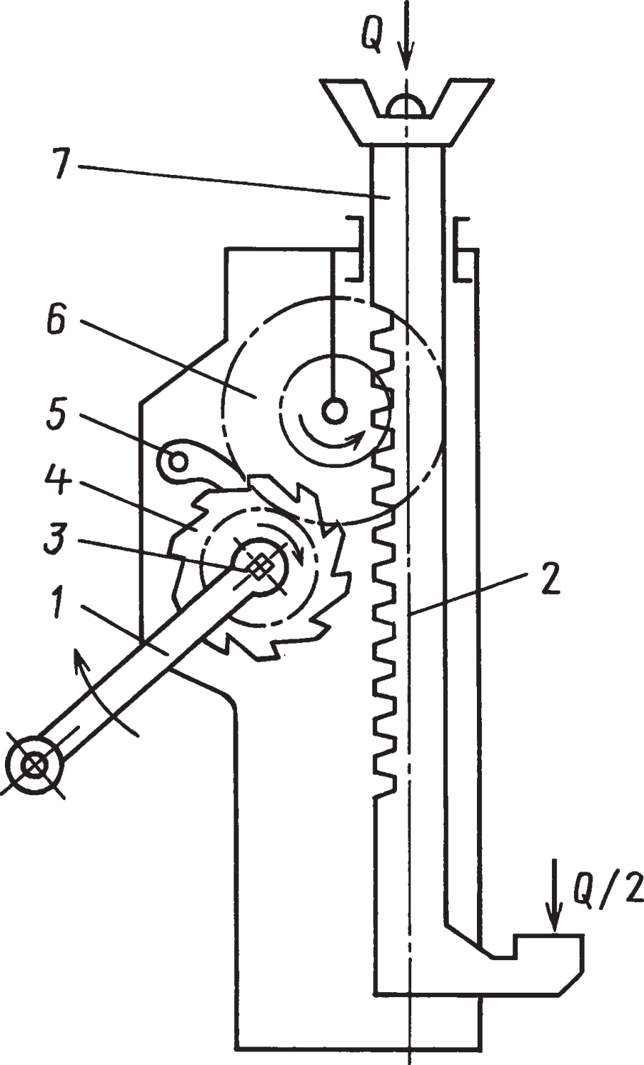 Устройство реечного домкрата схема