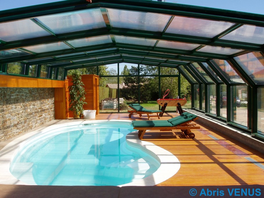 Бассейн под стеклянной крышей