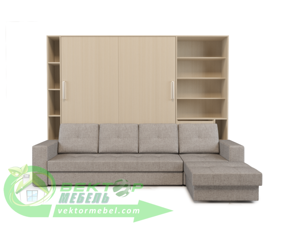 Шкаф кровать в интерьере гостиной