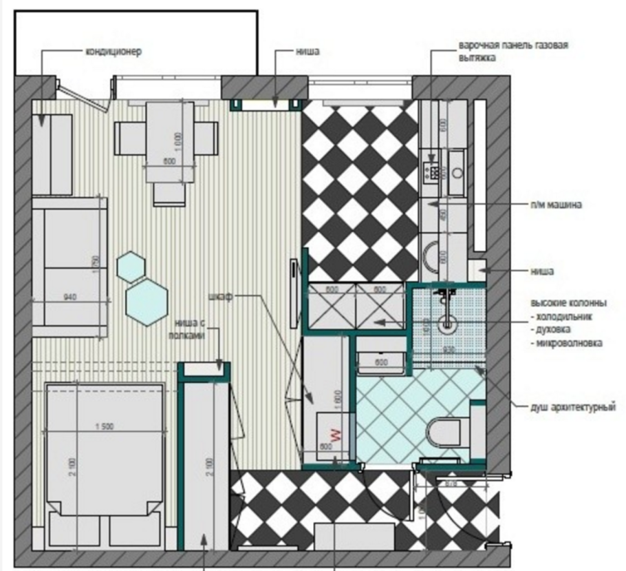 Планировка однушки хрущевки 30 кв.м