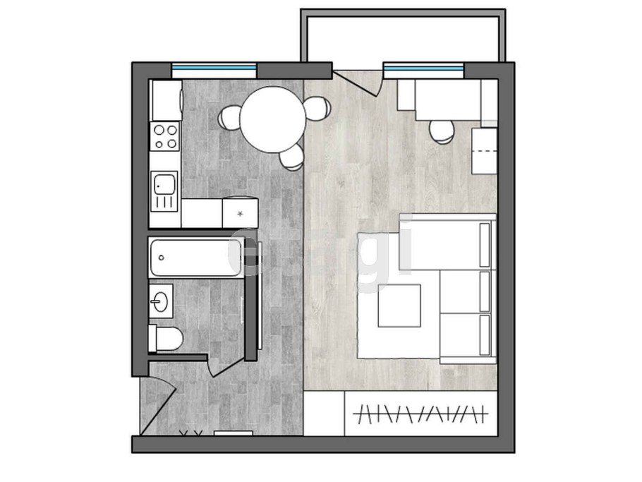 Перепланировка 1 комнатной хрущевки 30 кв.м