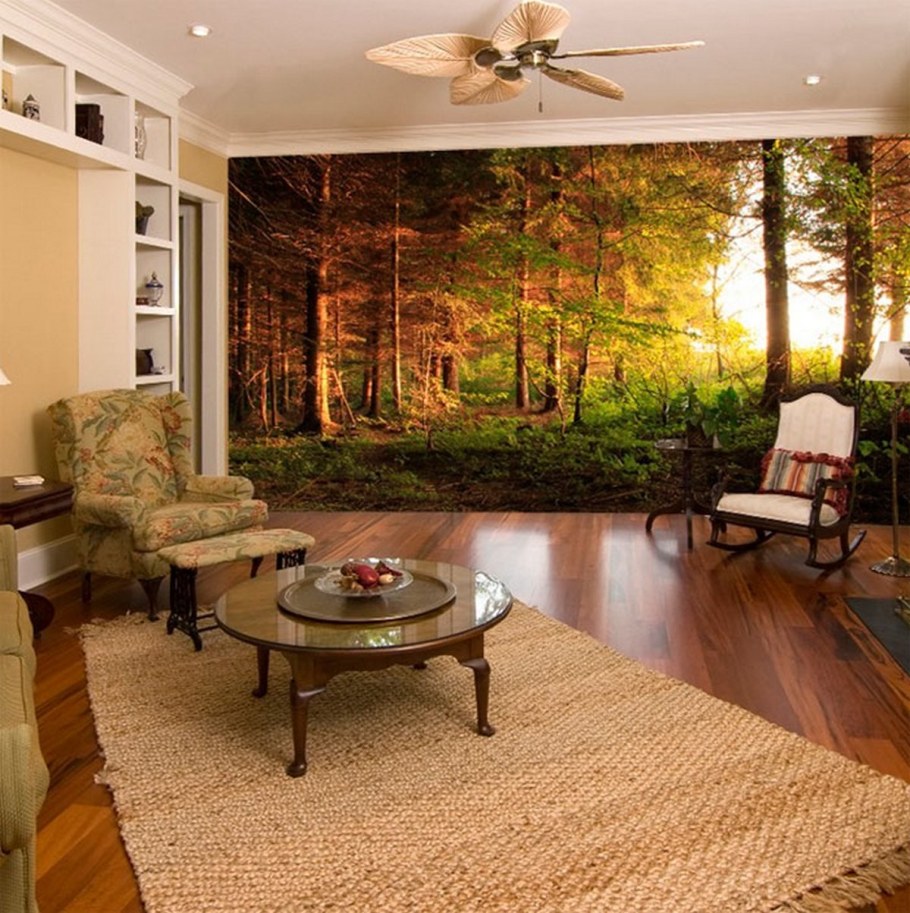 Фотообои для гостиной комнаты