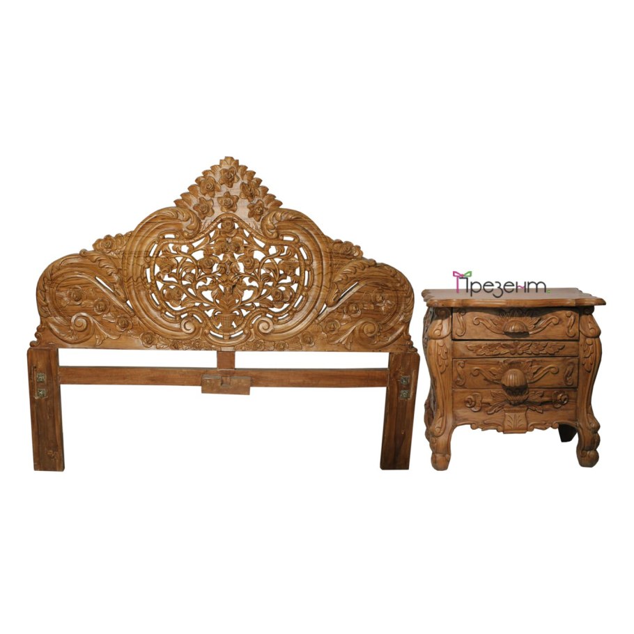 Кровать Крокус резная массив