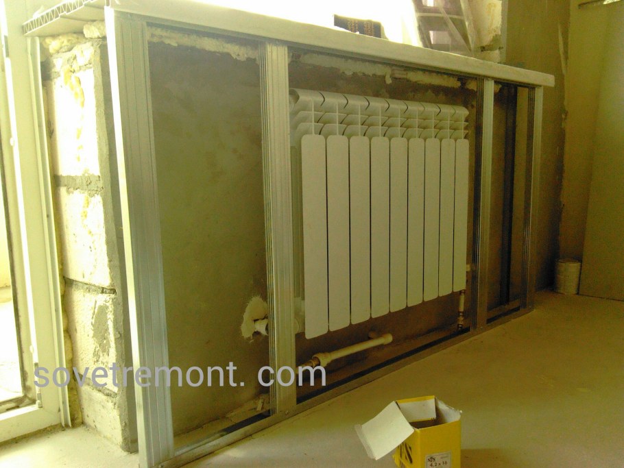 Схема установки кронштейна для биметаллических радиаторов отопления