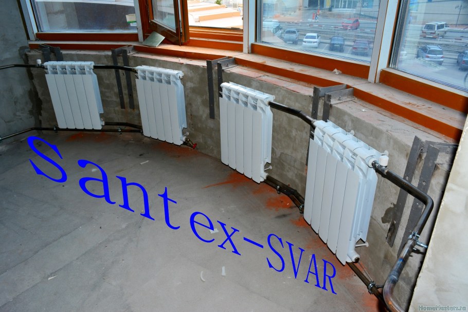 Перенос радиатора отопления на кухне