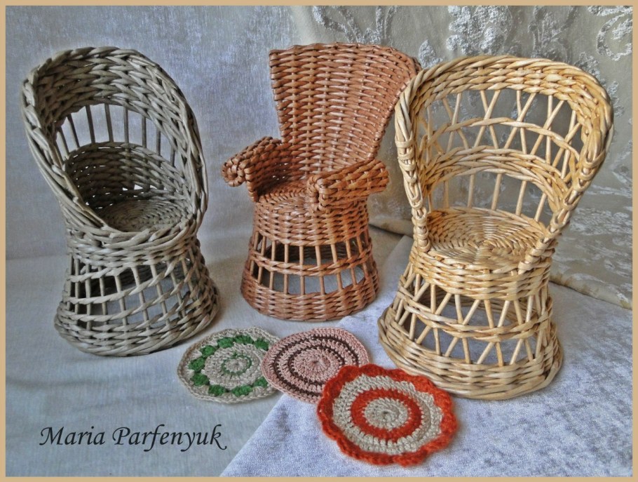 Плетеная мебель из газетных трубочек