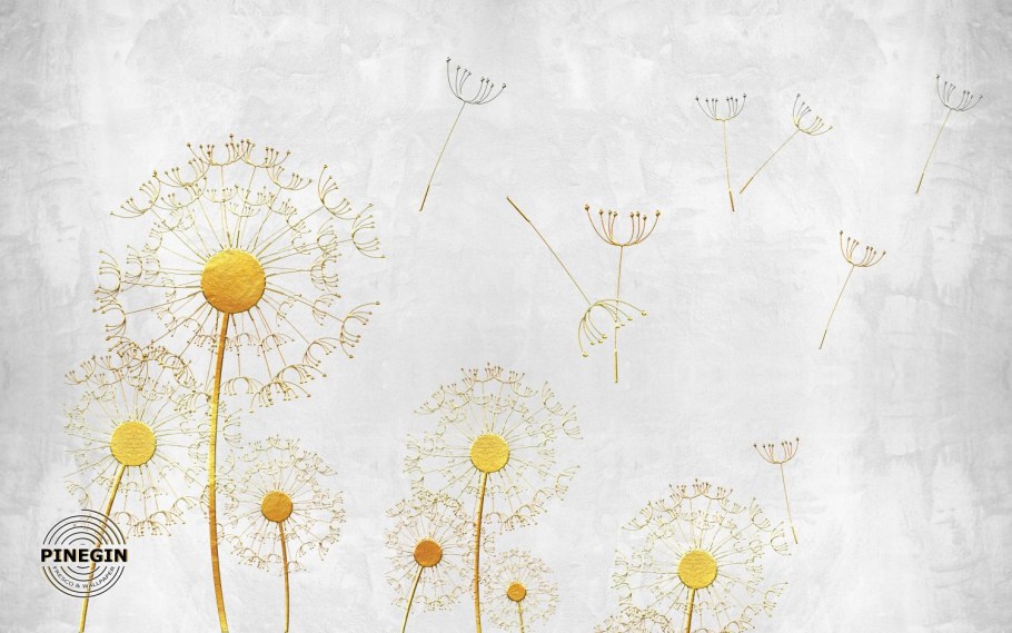 Обои с одуванчиками для стен в интерьере