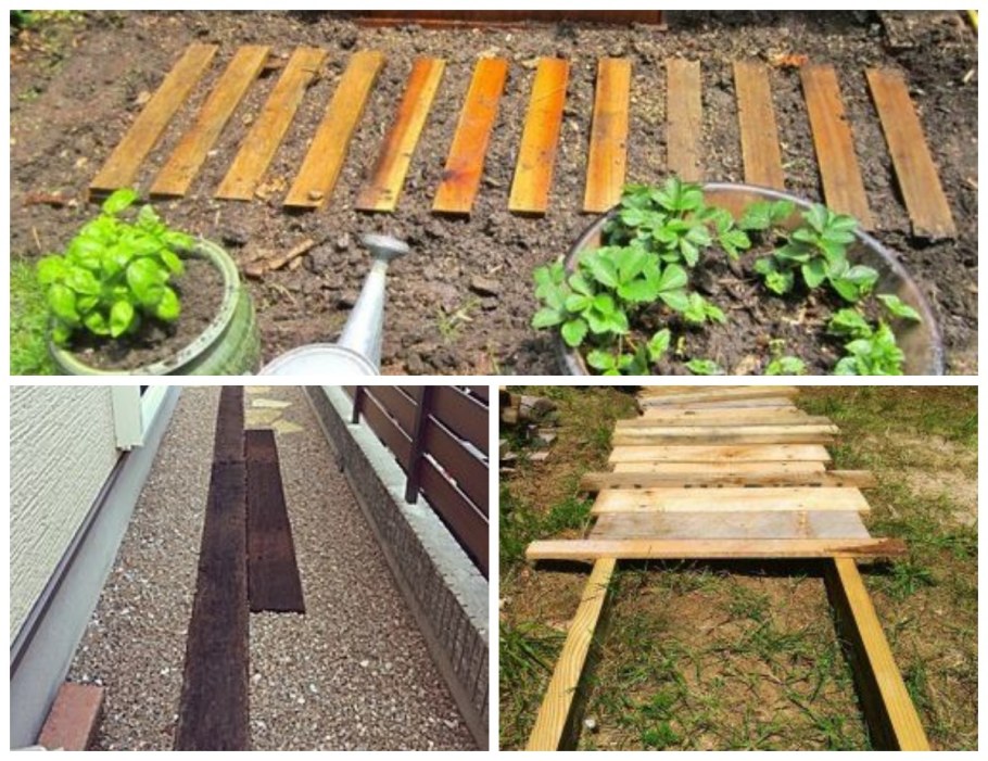 Клумба из черепицы