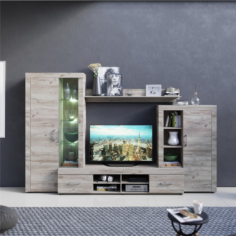 Стенка джерси дуб крафт серый