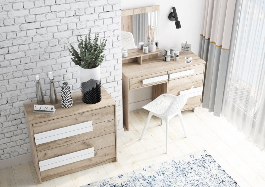 Спальня Аврора дуб крафт белый