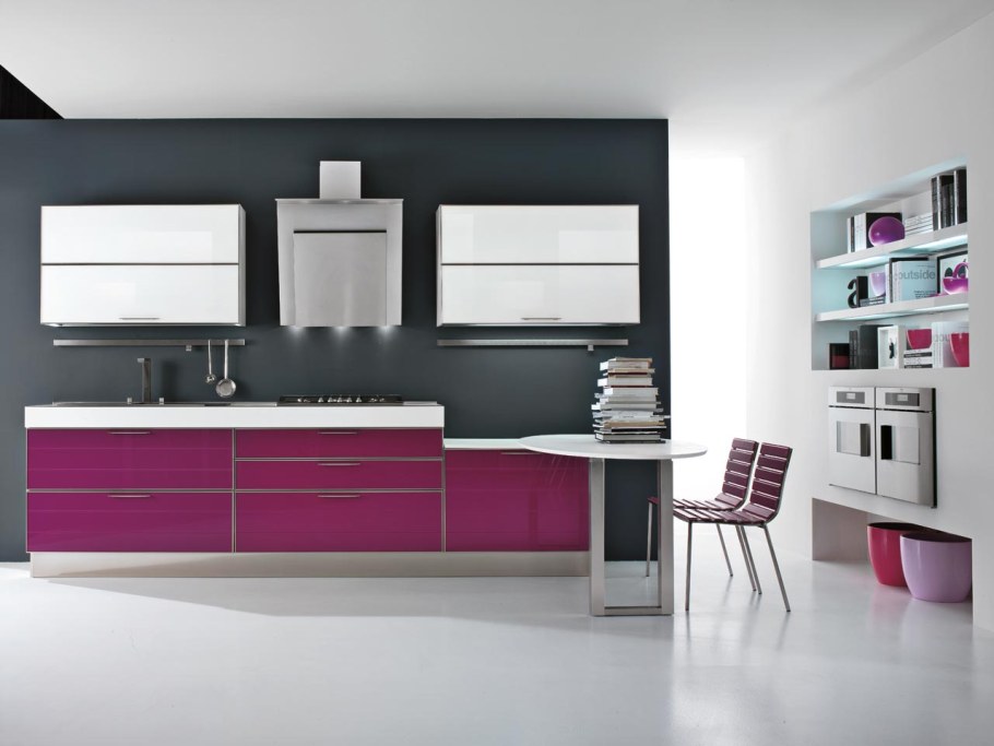 Розовый кухонный гарнитур