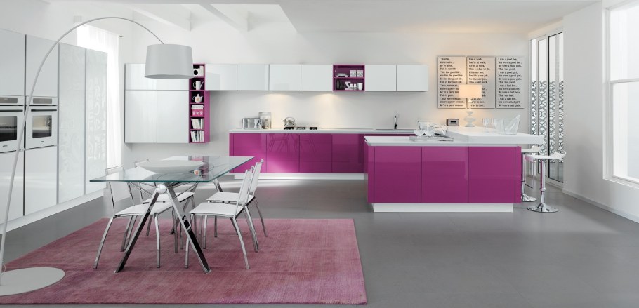 Кухня в сиреневом цвете