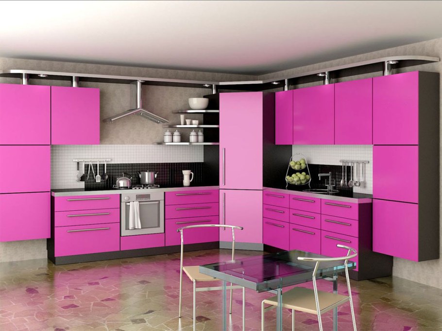 Розовая кухня