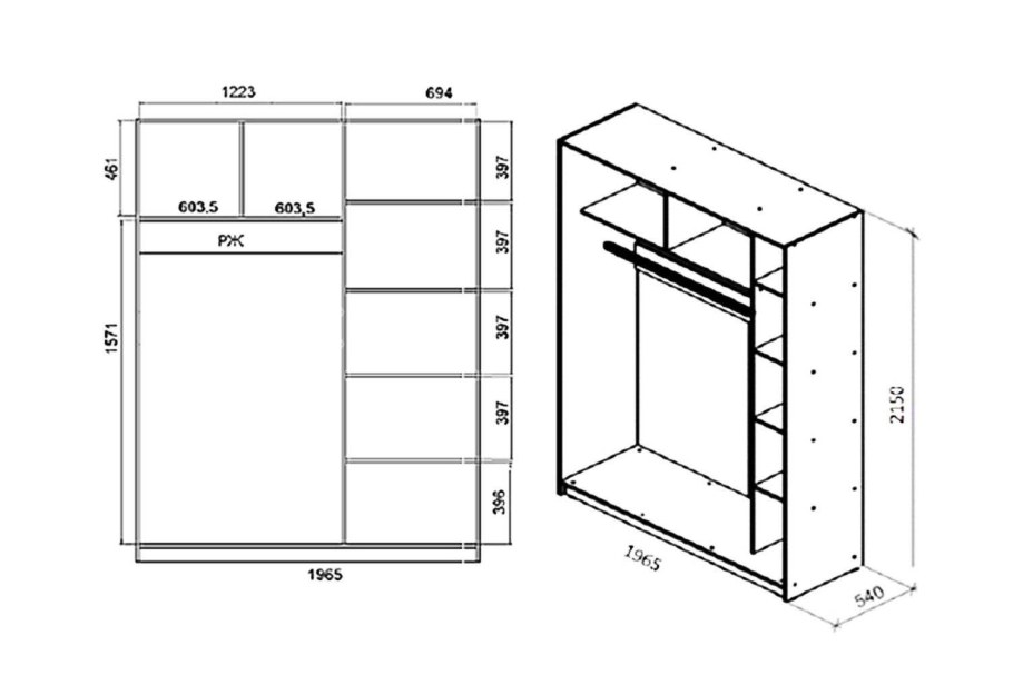Шкаф для одежды Revit