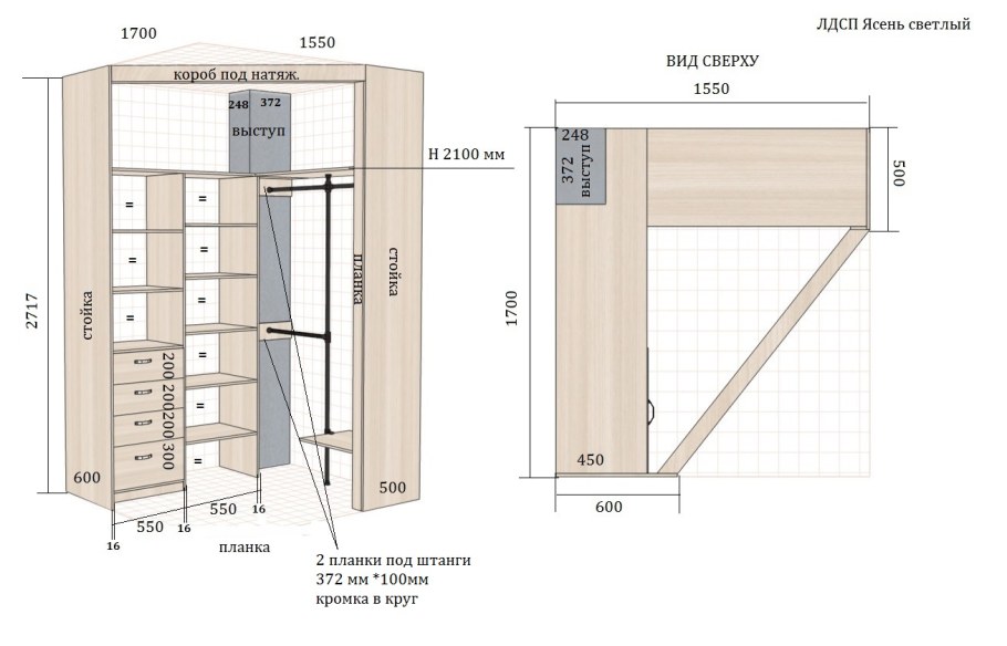 Схема шкафа