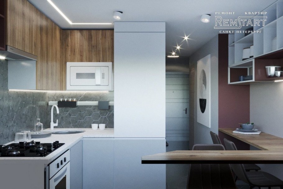 Кухня в квартире корабль