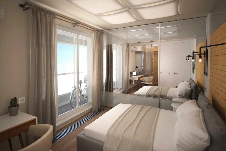 Светлая двухкомнатная квартира с балконом