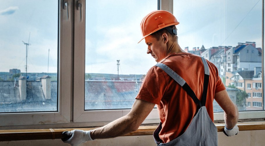 Монтаж фасадного остекления