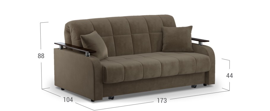 Диван прямой Карина 2 грей аккордеон