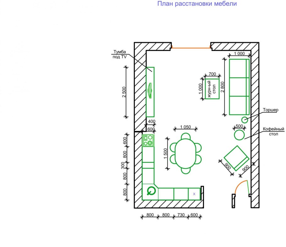 План расстановки мебели в детской