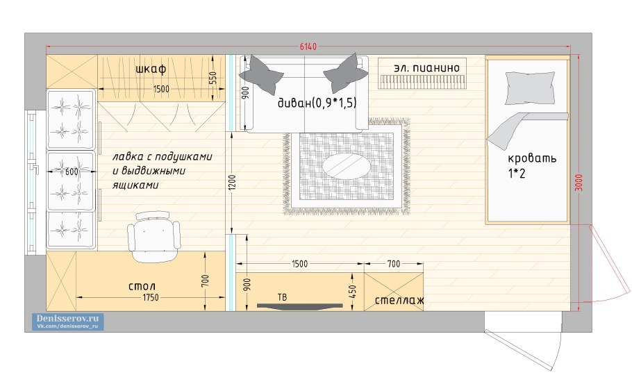 Планировка детской комнаты план 12 кв м