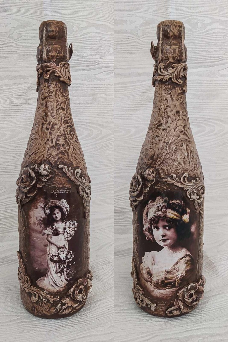 Декор бутылок в винтажном стиле