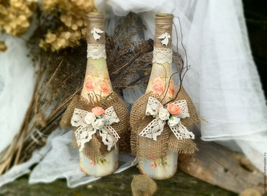Декупаж бутылки с ручкой