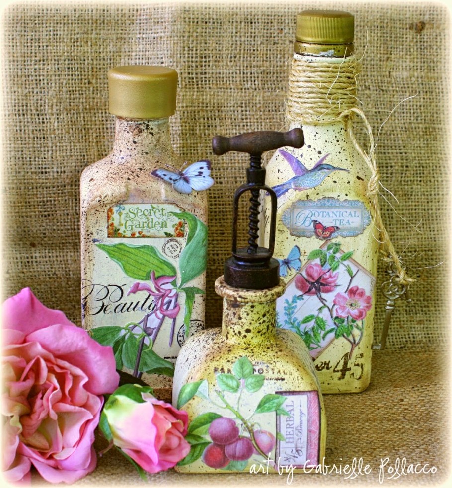 Декор бутылок под старину