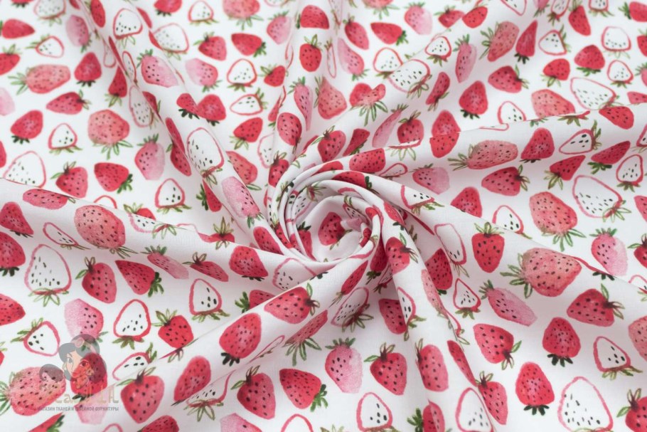 Ткань синяя перкаль розочки