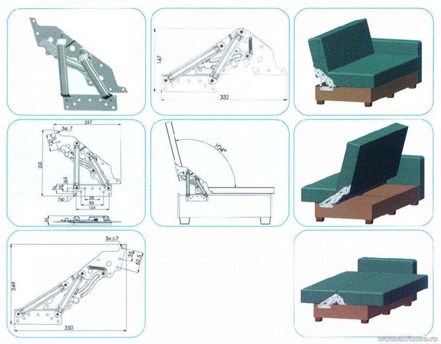 Диван с железным каркасом раскладной клик клак